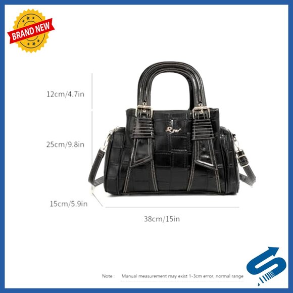 Large Capacity Crocodile Pattern Handbag Set with Matching Wallet